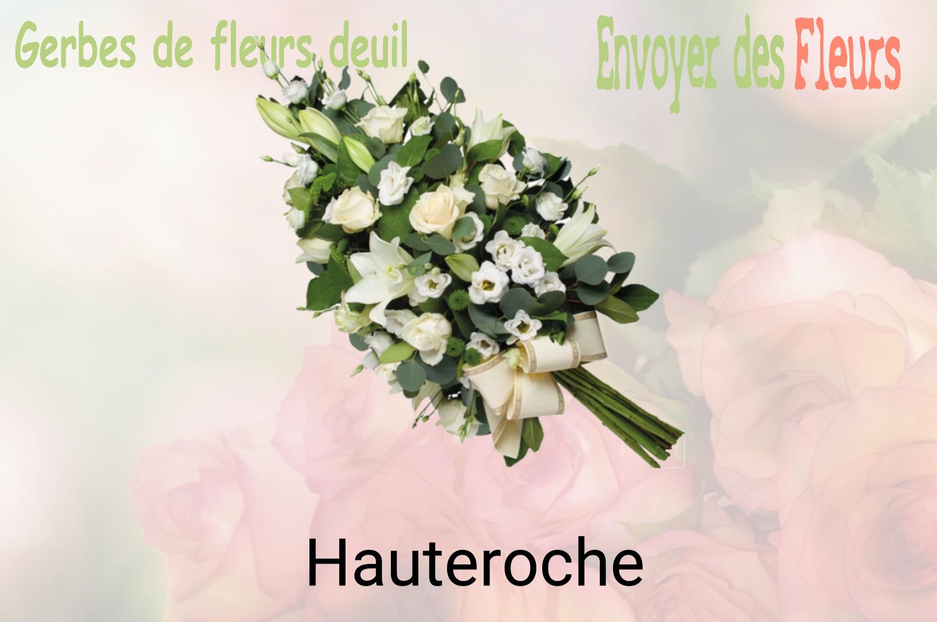 Gerbe de fleurs de deuil livrée à Hauteroche